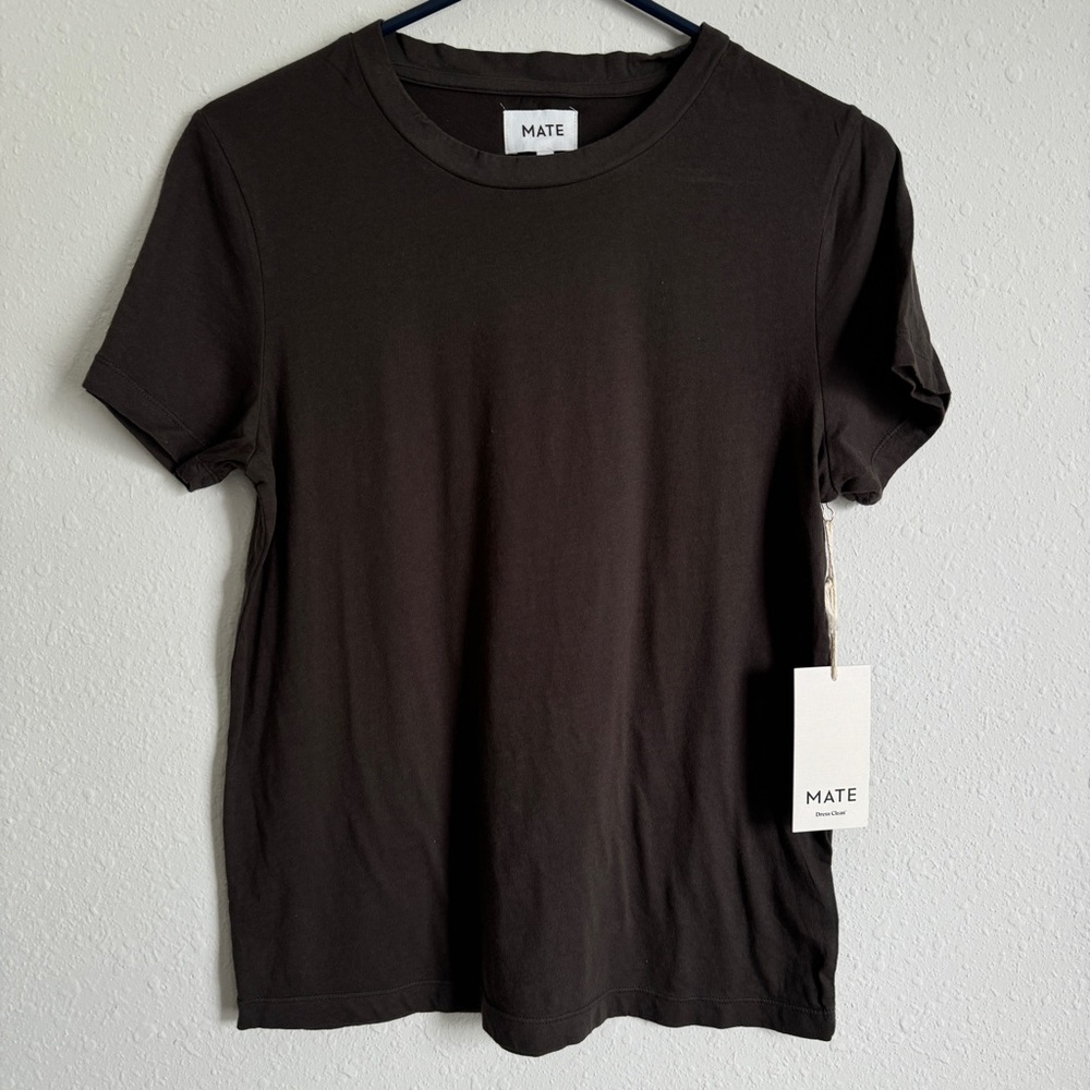 NWT size S Dark Grey Scoop Neck Short Sleeve T-Shirt - Mate the Label